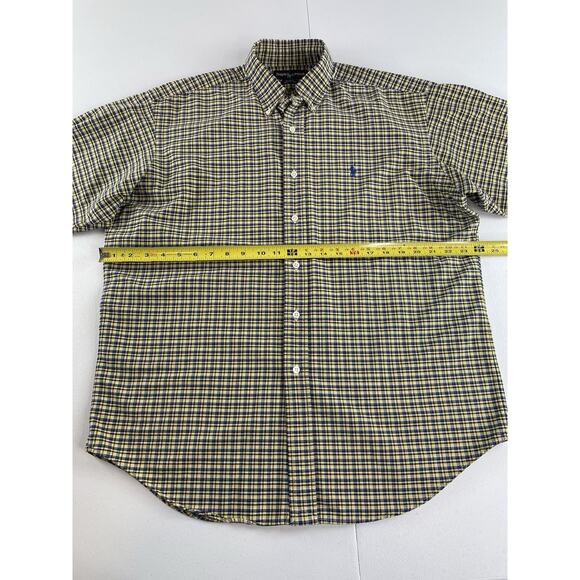 Ralph Lauren Blake Shirt Men's Medium Blue Yellow Button Down Cotton Oxford - Picture 4 of 10
